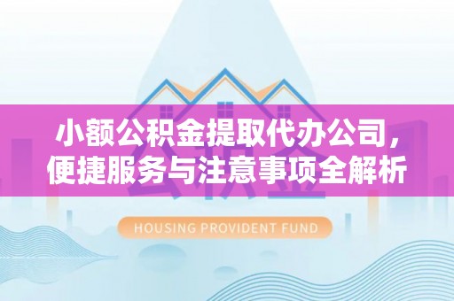 阜沙小额公积金提取代办公司，便捷服务与注意事项全解析