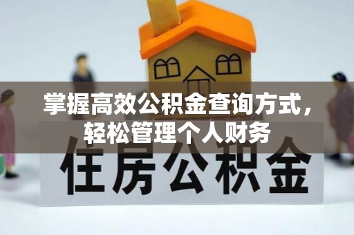 阜沙掌握高效公积金查询方式，轻松管理个人财务