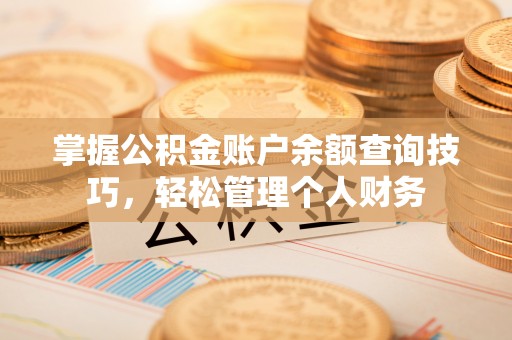阜沙掌握公积金账户余额查询技巧，轻松管理个人财务
