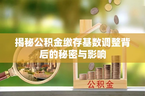 阜沙揭秘公积金缴存基数调整背后的秘密与影响