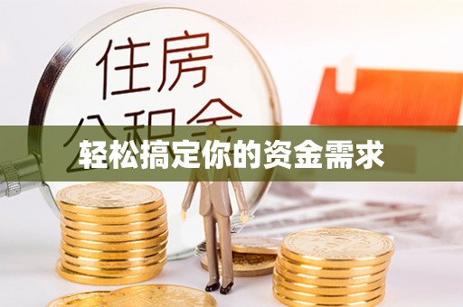 阜沙轻松搞定你的资金需求
