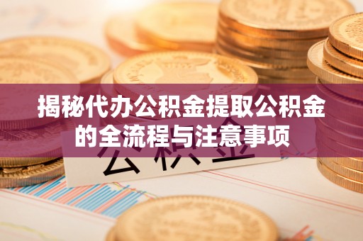 阜沙揭秘代办公积金提取公积金的全流程与注意事项