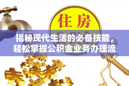 阜沙揭秘现代生活的必备技能，轻松掌握公积金业务办理流程