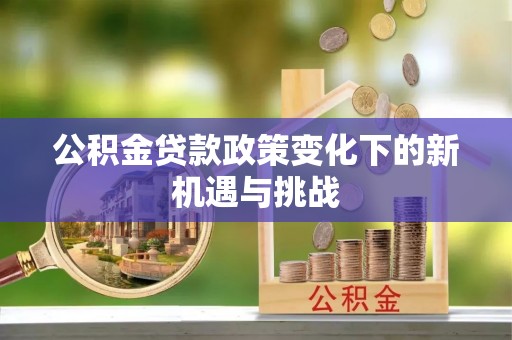 阜沙公积金贷款政策变化下的新机遇与挑战