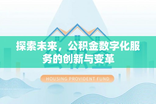 阜沙探索未来，公积金数字化服务的创新与变革