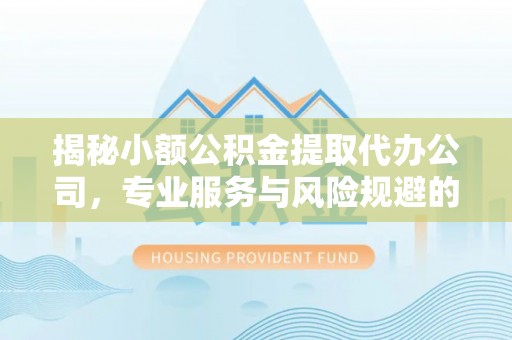 阜沙揭秘小额公积金提取代办公司，专业服务与风险规避的平衡艺术