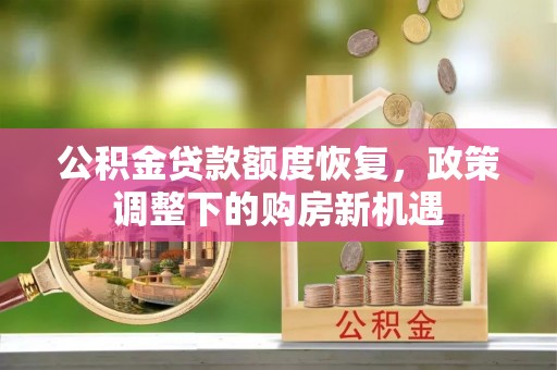 阜沙公积金贷款额度恢复，政策调整下的购房新机遇