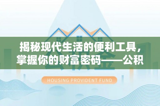 阜沙揭秘现代生活的便利工具，掌握你的财富密码——公积金查询方式