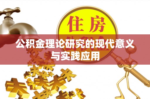阜沙公积金理论研究的现代意义与实践应用