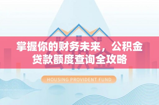 阜沙掌握你的财务未来，公积金贷款额度查询全攻略