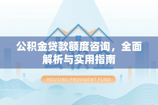 阜沙公积金贷款额度咨询，全面解析与实用指南