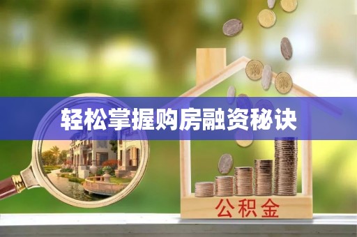 阜沙轻松掌握购房融资秘诀